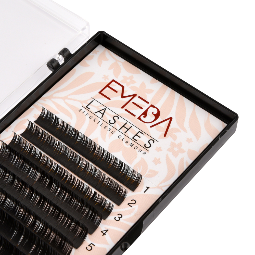 Matte Black Synthetic PBT Fiber Volume Eyelash Extensions with Private Label and Package YY59